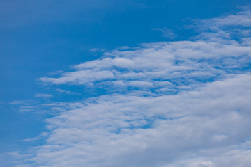 Blue sky background with clouds.
