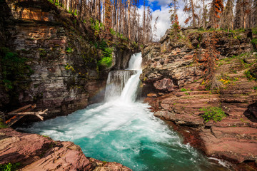 Rainbow on Saint Mary Falls, Glacier National Park © Stephen