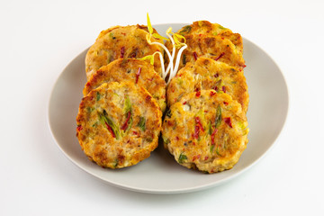 Mung-bean pancake which is called Bindaetteok