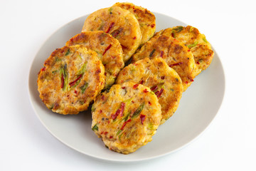 Mung-bean pancake which is called Bindaetteok
