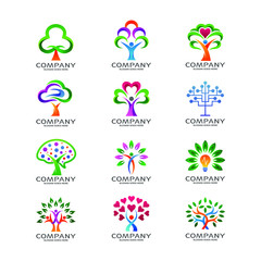 Tree Logo Abstract Vector Collections