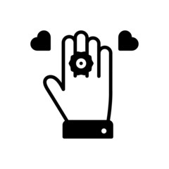 Black solid icon for proposed 