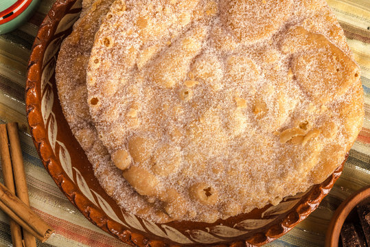 Buñuelos, Fritters made of flour dough that is fried