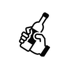 Black solid icon for drunkard 