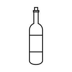 Bottle wine icon isolated on white background. Wine bottle in outline style.