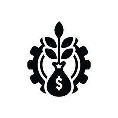 Black solid icon for financial 