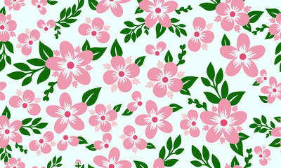 Floral pattern background for valentine, with elegant of leaf and floral drawing concept.