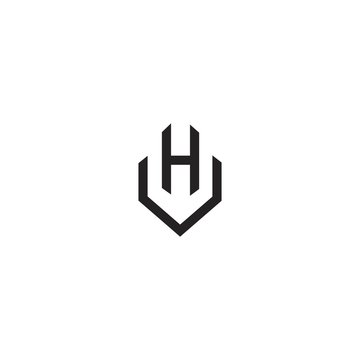 VH V H letter logo template design