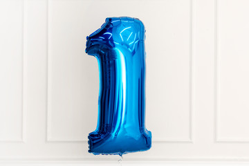 Blue balloon for birthday at home