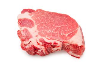 Raw pork isolated on white background.