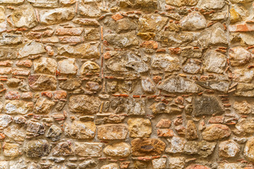 Italy, Sicily, Messina Province, Caronia. Stone wall in the medieval hilltop village of Caronia.