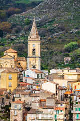 Fototapeta na wymiar Italy, Sicily, Messina Province, Francavilla di Sicilia. Overview of town.