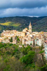 Obraz premium Italy, Sicily, Messina Province, Francavilla di Sicilia. The medieval hill town of Francavilla di Sicilia.