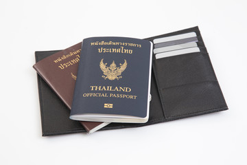 Leather wallet with Passport Thailand