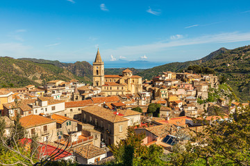 Fototapeta na wymiar Italy, Sicily, Messina Province, Francavilla di Sicilia. The medieval hill town of Francavilla di Sicilia.