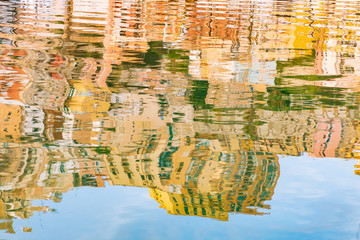 Italy, Sicily, Agrigento Province, Sciacca..Reflections in the harbor of Sciacca, on the Mediterranean Sea.