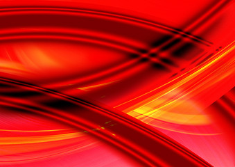 Abstract illustration of dynamic linear red motion on black background