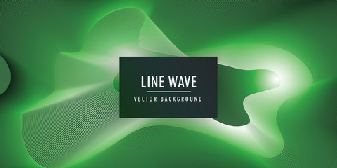 Fototapeta na wymiar Smooth abstract border wave soft green background