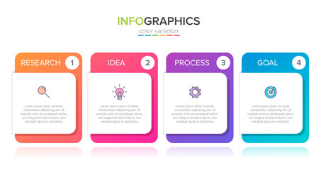 Infographic design with icons and 4 options or steps. Thin line vector. Infographics business concept. Can be used for info graphics, flow charts, presentations, web sites, banners, printed materials.