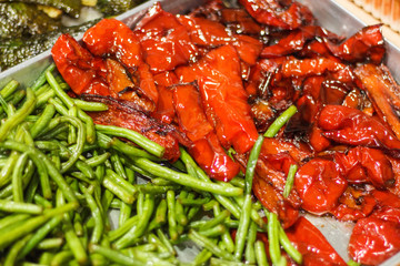 Fresh vegetables as addition to dishes. Healthy eating containing vitamins