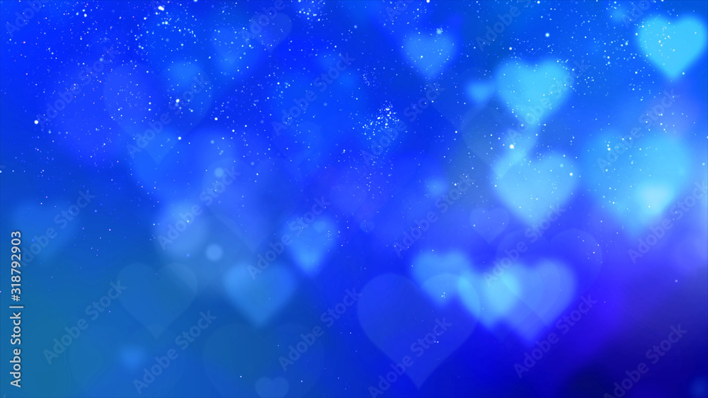 Poster happy valentine theme decoration motion particles animation with drop down graphic icons associated 