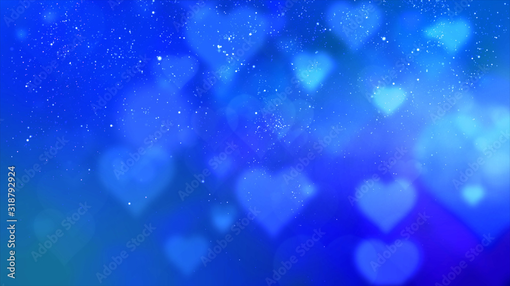 Poster happy valentine theme decoration motion particles animation with drop down graphic icons associated 