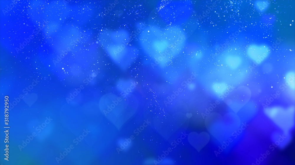 Poster happy valentine theme decoration motion particles animation with drop down graphic icons associated 