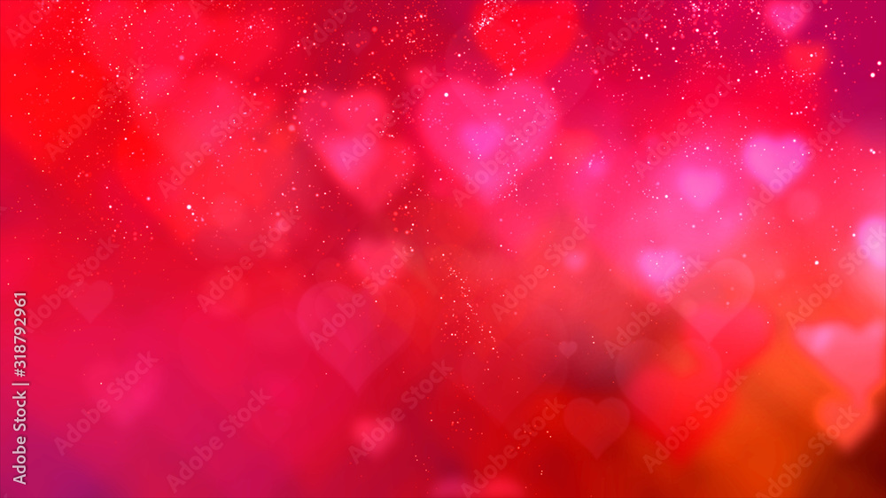Poster happy valentine theme decoration motion particles animation with drop down graphic icons associated 