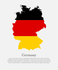 Germany map flag, Europe country vector template