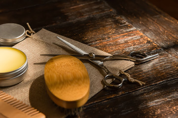 Barber shop shaving and beard trimming accesories