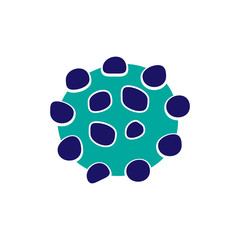 Coronavirus bacteria. Icon, symbol. Flat vector illustration.