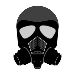 Protective gas mask. Logo, icon, symbol. Isolated vector illustration.