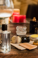 Barber shop shaving and beard trimming accesories