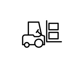 Forklift line icon