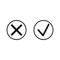 Check marks icons. Vector illustrations.