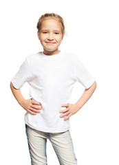 Child in white t-shirt