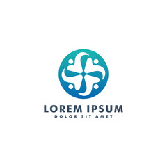 Abstract people logo design template vector