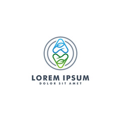 Letter AV logo design vector