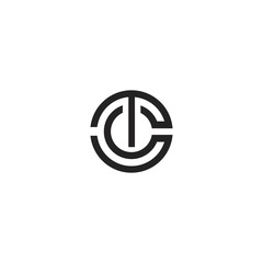 Fototapeta premium CT C T letter logo template design