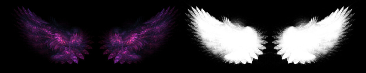 Pink abstract wing with white clipping mask © Prime