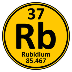 Periodic table element rybidium icon.