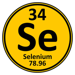 Periodic table element selenium icon.