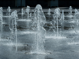 fontaines d'eau dans le parc André Citroën à Paris