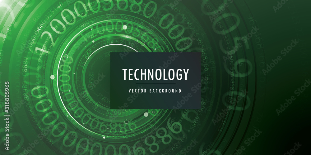 Wall mural binary code technology background