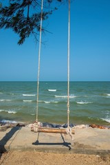 Swing seat on the beach in thailand