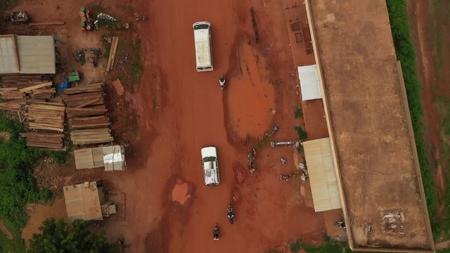 Africa Mali Following Jeep Aerial View