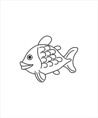 fish line icon,vector best line icon.
