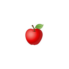 Red Apple Vector Icon. Isolated Red Apple Emoji, Emoticon Illustration