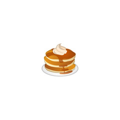 Pancakes Vector Icon. Isolated Pancakes Cookie Emoji, Emoticon Illustration