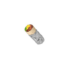 Burrito Vector Icon. Isolated Mexican Steak Burritos Emoticon Illustration